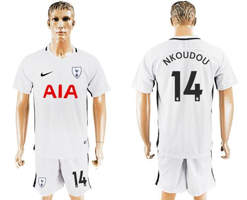 Tottenham Hotspur #14 Nkoudou White Home Soccer Club Jersey - Click Image to Close